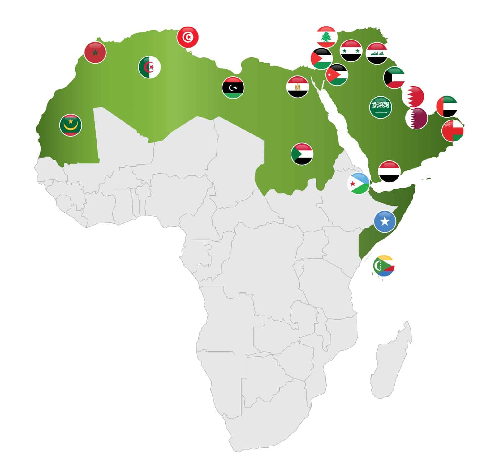 خريطة الوطن العربي بدون حدود
