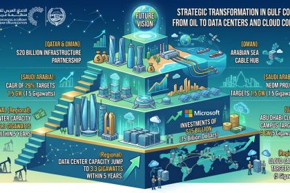 The strategic shift in the Arab Gulf countries from dependence on oil to massive investment in data centers and cloud computing.