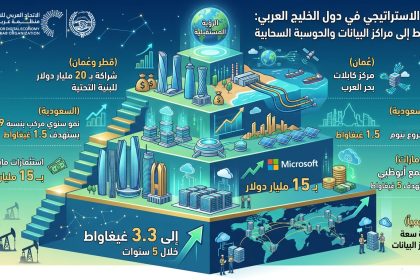 التحول الاستراتيجي في دول الخليج العربي من الاعتماد على النفط إلى الاستثمار الضخم في مراكز البيانات والحوسبة السحابية.